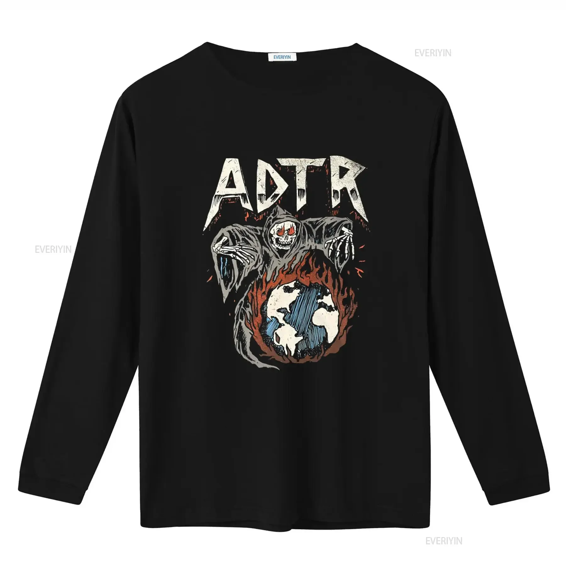 Adult Small A Day To Remember Vintage 2010's Black Punk Metal Scene T shirt with Skeleton and Globe Print vintage Washed