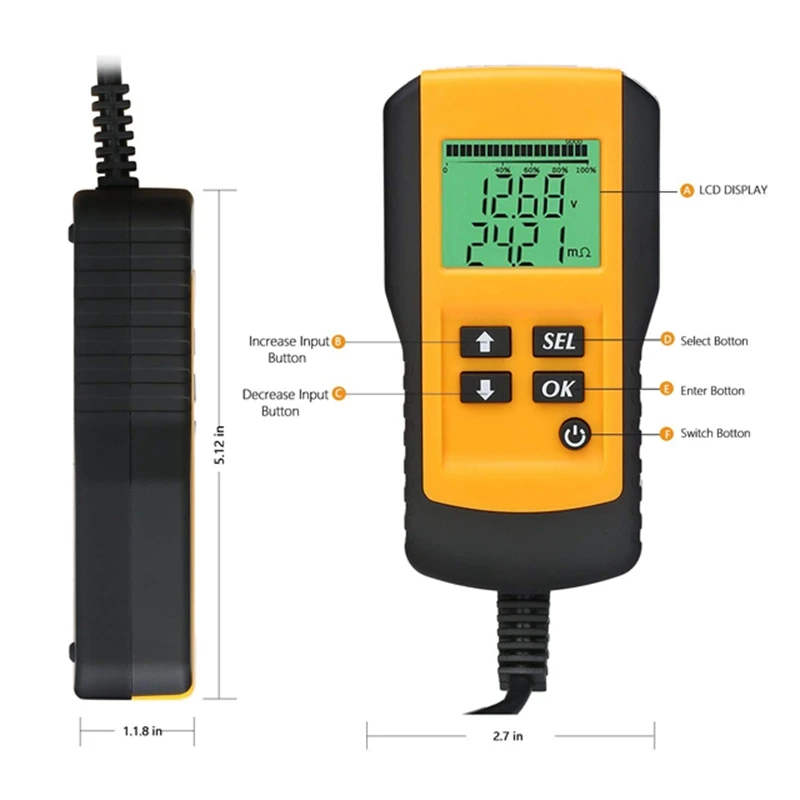 Tester baterii 12V napięcie w samochodzie detektor CCA opór wewnętrzny Instrument testowy AE300 skaner do samochodu ciężarowego motocykl E-Bike