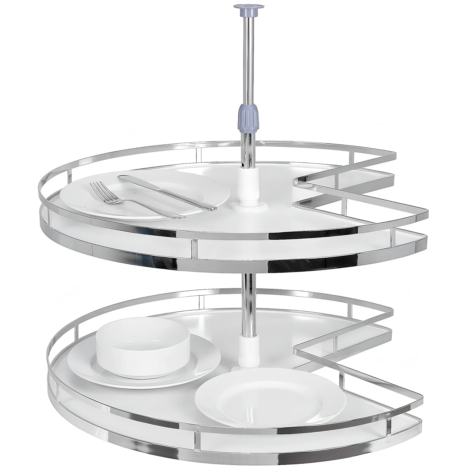 

Двухуровневые сменные полки для вращающегося органайзера Lazy Susan с регулируемой высотой для нижней полки шкафа (не для крепления на дверь)