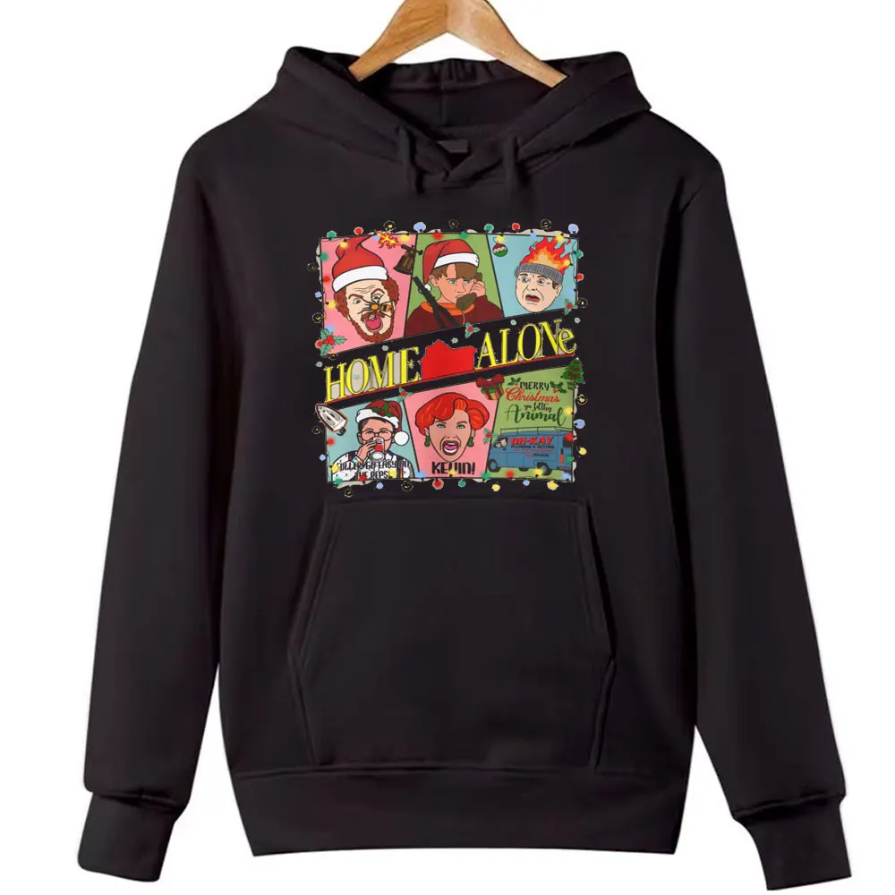 Vintage Crew-neck Home Alone Tops Hoodied Girls Sweatshirts Unisex Hoodie Christmas Crew-neck Holiday Movie Hooded Sweatshirt