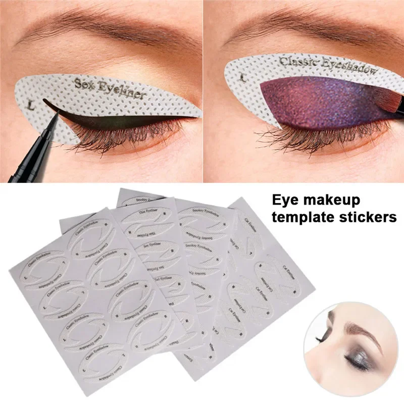 Ensemble de pochoirs de maquillage des yeux pour femmes, sourcils, fard à barrage, outils de gabarit, guide de dessin de style, gabarit d'eye-liner saillant