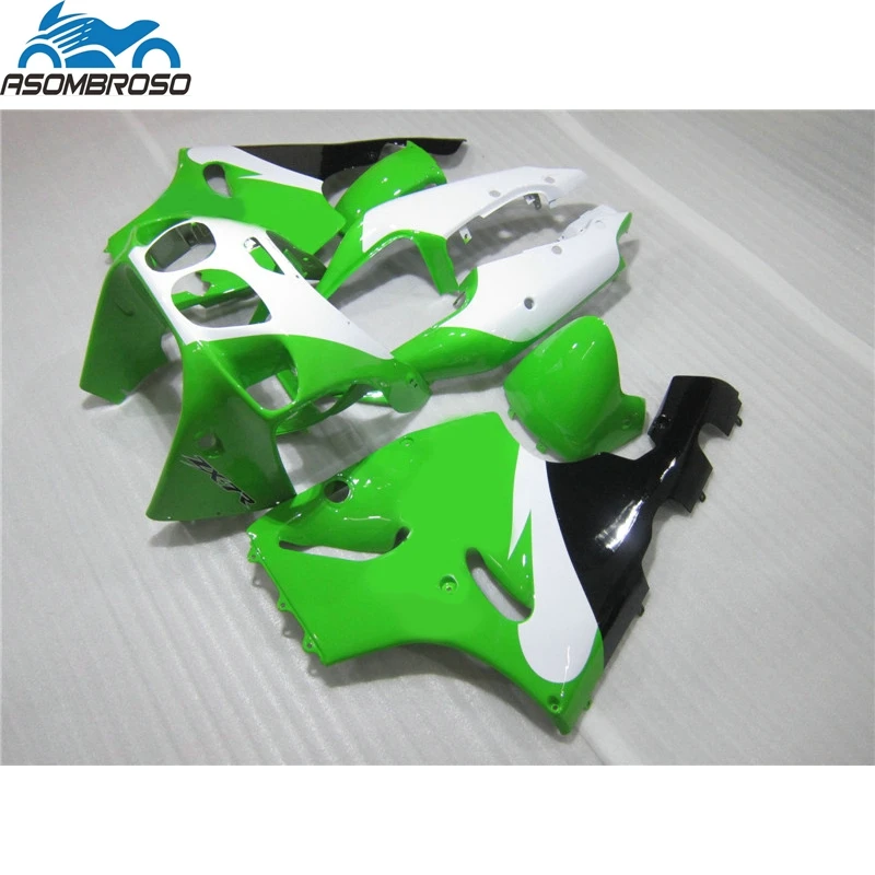 Best Selling Motorcycle for Kawasaki Ninja ZX7R fairing kit 1996-2003 green white fairing set zx7r 96 97 98 99 00 01 02 03 HX26