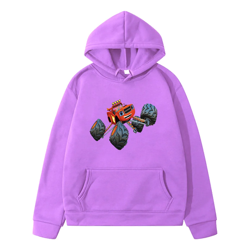 Blaze and The Monster Machines Car Hoodies Comfortable Casual Children Sweatshirts with Pocket Boys and Girls Clothing Autumn