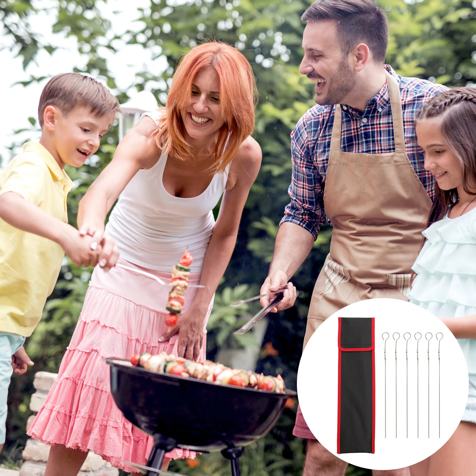 

1Pcs Skewer Storage Bag Waterproof Oxford Cloth Barbecue Stick Carrier Portable Lightweight Grill Skewer Organizer