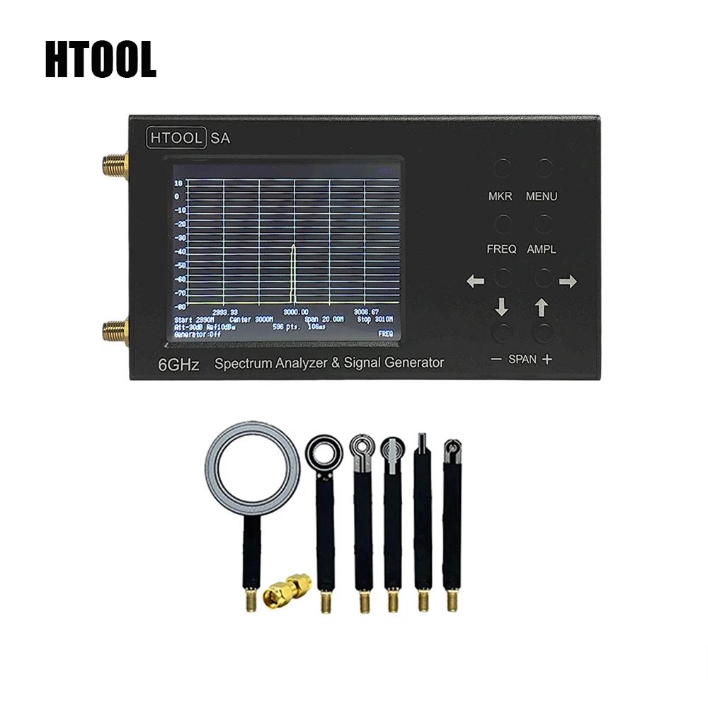 HTOOL Upgraded SA Spectrum Analyzer 35-6200 MHz Signal Generator System Continuously HT08 EMI EMC Near Field Probe Kit 9KHz-7GHz