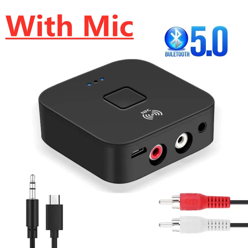 

NFC Bluetooth RCA Receiver 5.0 aptX LL AAC 3.5mm 3.5 Jack Aux Wireless Audio Adapter Stereo Music for TV Car Speaker