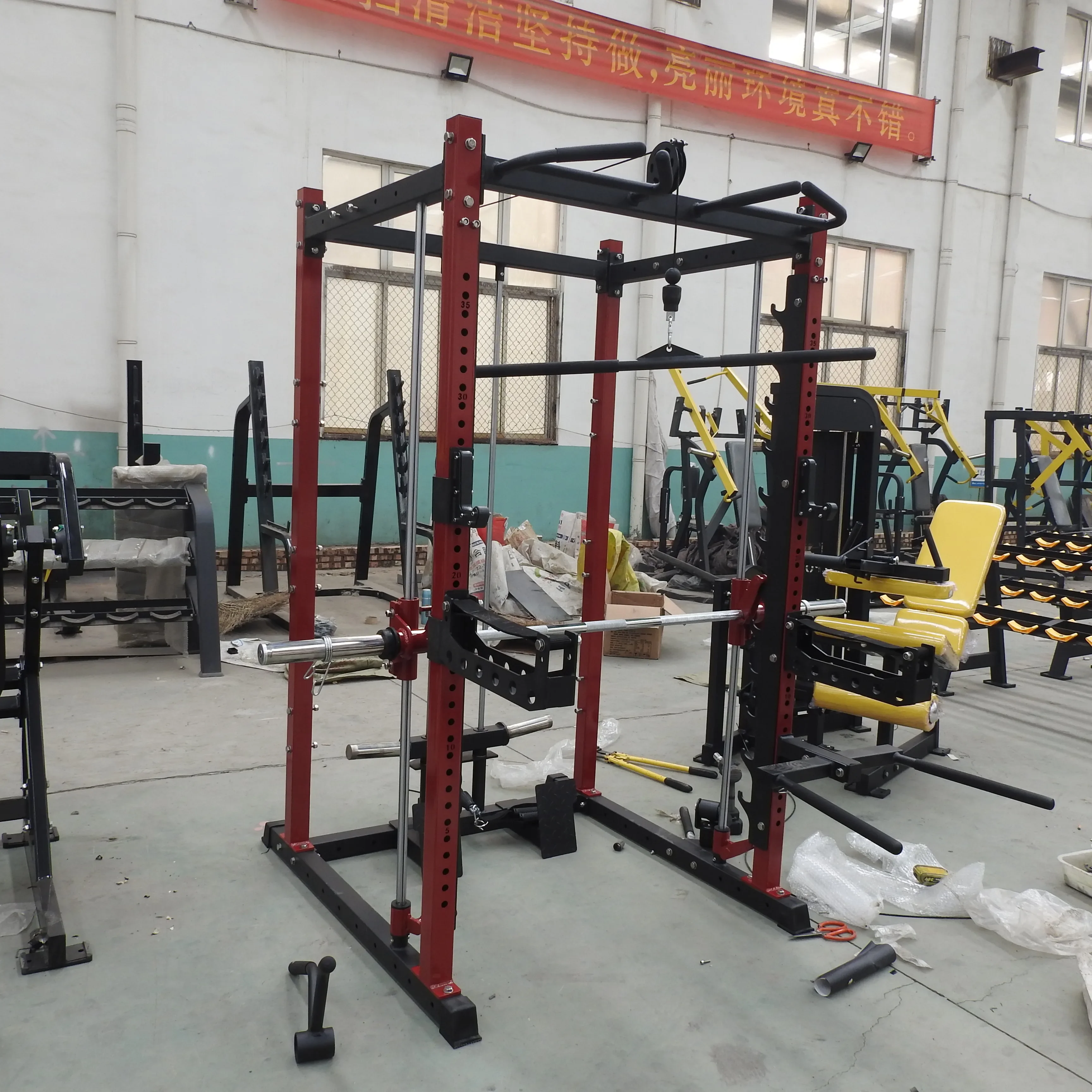 Smith Machine Muscle Power Rack Multi Function Fitness Gym Equipment Home Use Squat Rack Workout Equipments Fitness Equipment