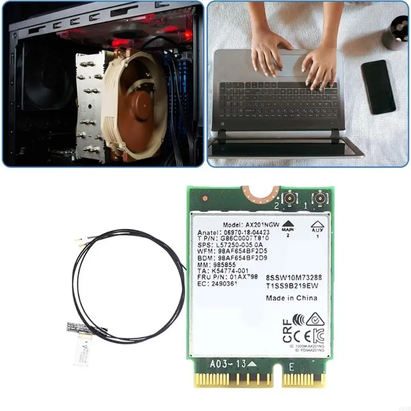 G6DD Band Ax201NGW WiFi Card 2.4GHz/5GHz 3000m CNVIO2 Adaptador sem fio