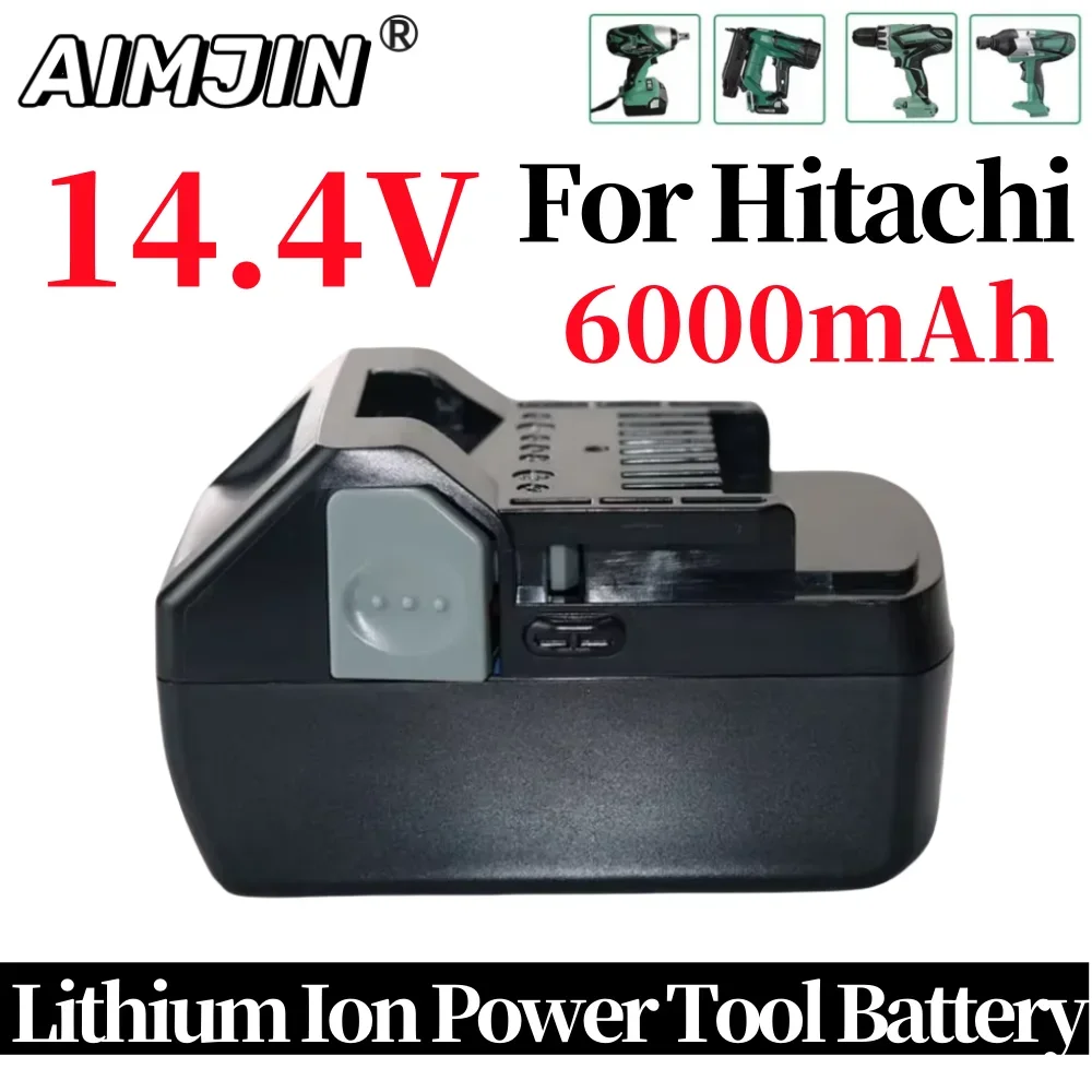 Batería de iones de litio de 14,4 V y 6000mAh para Hitachi BSL1415 CR14DSL CJ14DSL BSL1430 BSL1440 DDS14DSL NP14DSL DS14DBL