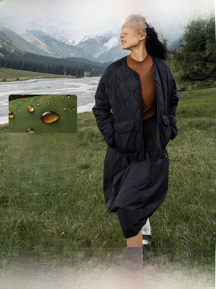 

Banana Le Women's Quilted Jaet 2023 Autumn Winter Loose ort Cotton Coat Warm Inner Cotton Clothes New Arrival