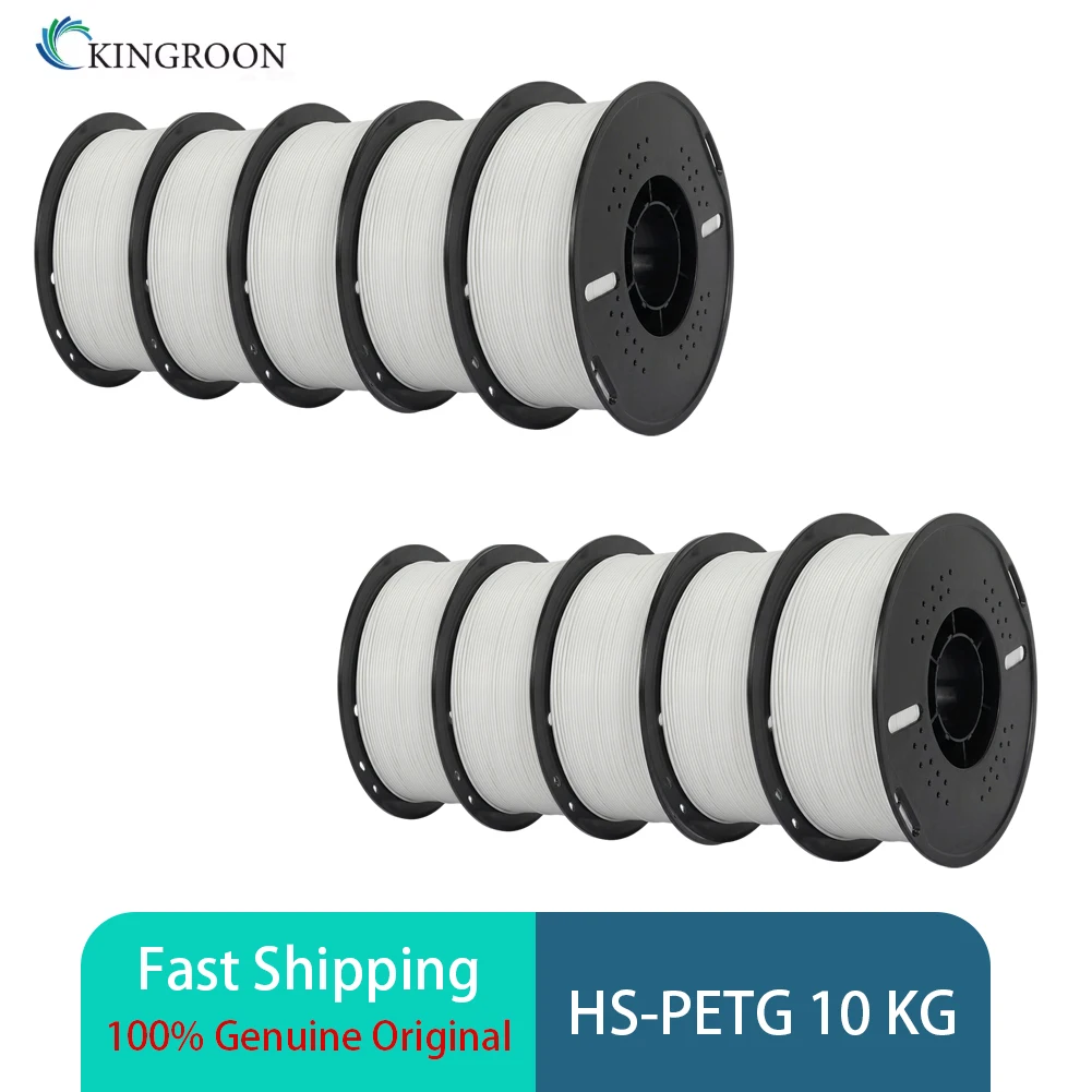 

Филамент для 3D-принтера KINGROON 10KG Newest HS-PETG 1.75 мм, высокоскоростной Hyper PETG 10KG, многоцветный, высокая прочность, быстрая доставка.