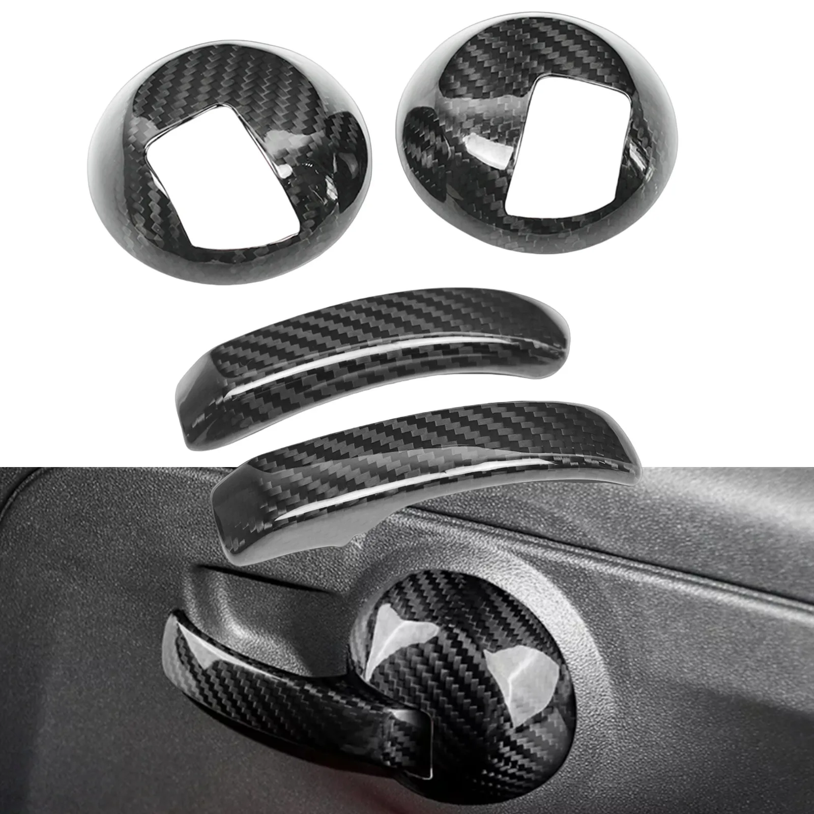 4PCS Car Inner Door Interior Handle Catch Cover Trim For Fiat 500 Abarth 595 2008-2023