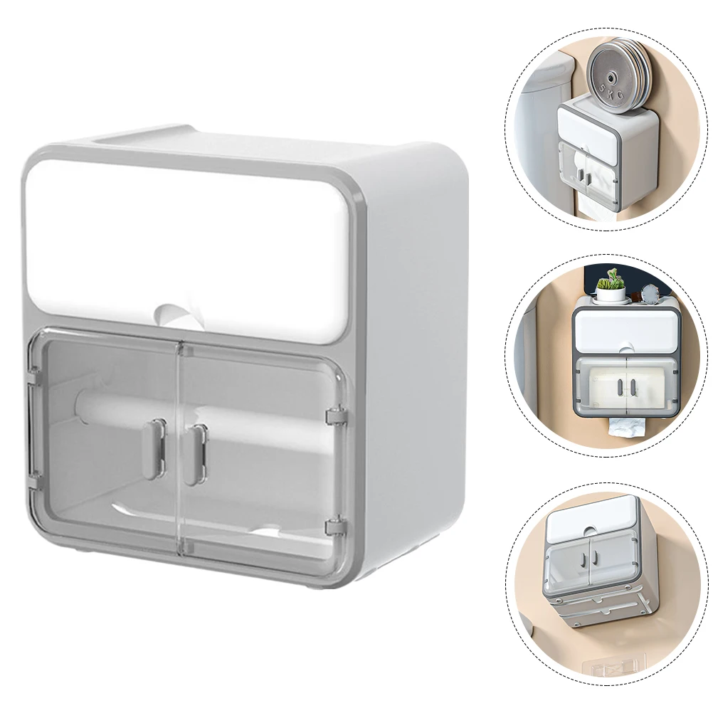 

Wall-Mounted Tissue Storage Rack Bathroom Toilet Paper Holder Waterproof Paper Roll Holder Storage Tissue Cases