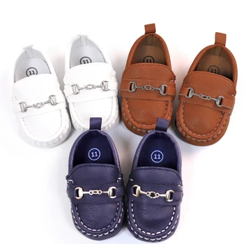 RABEISIR Sapatos mocassins casuais de cor sólida para bebês meninos, sapatos baixos leves e confortáveis e antiderrapantes