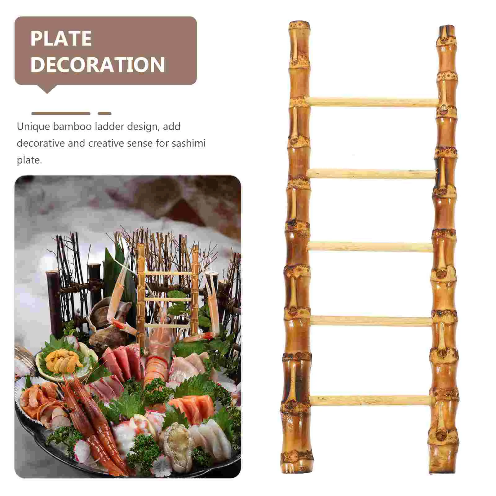 Bamboo Ladder for Sashimi Arrangement Dish Decorations Sushi Model Plate Realistic Ornaments