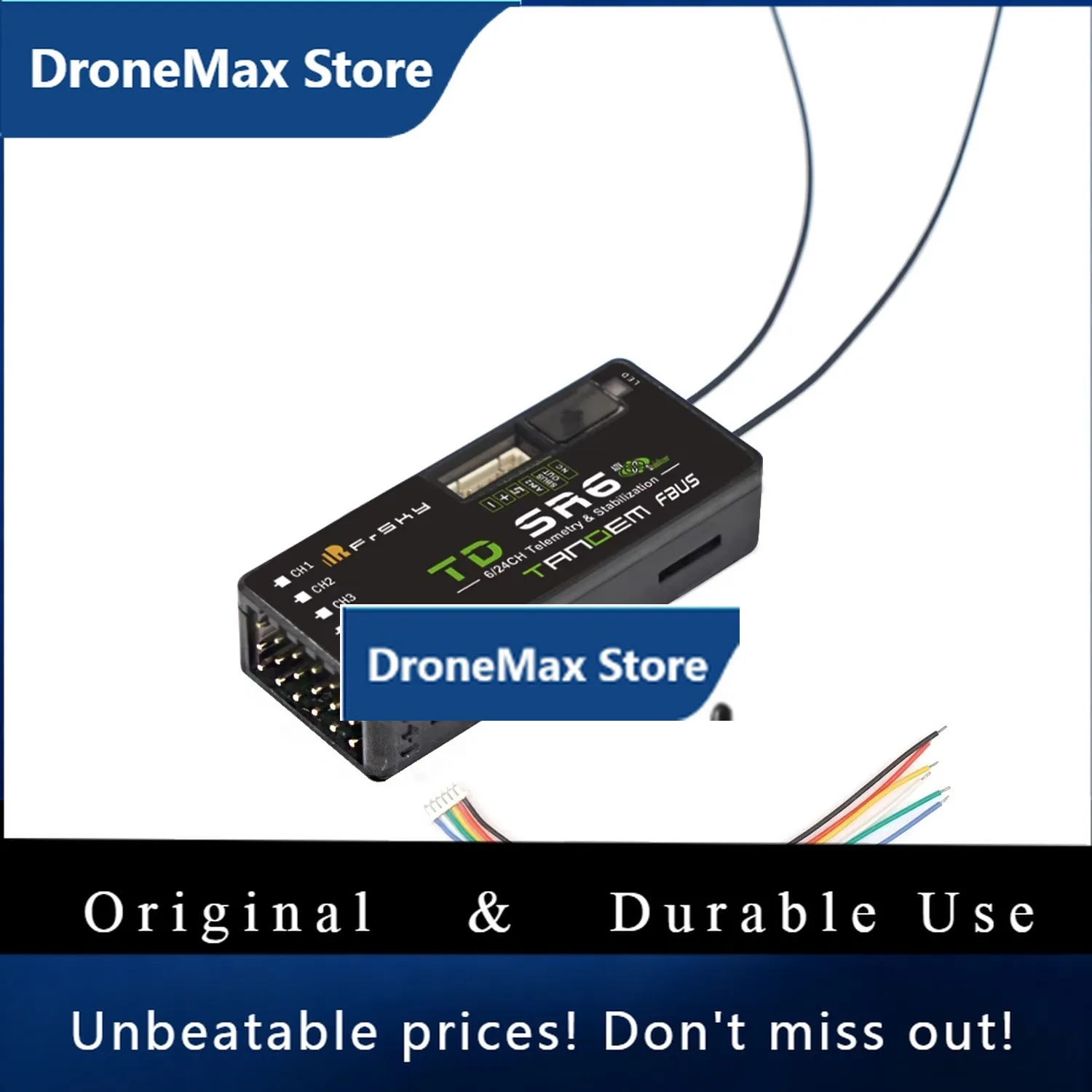 DroMaFrSky TD SR6 2.4G/900M Dual-Band Receiver With 6 PWM Channels, Built-in Stabilization & Black Box Function For Telemetry De