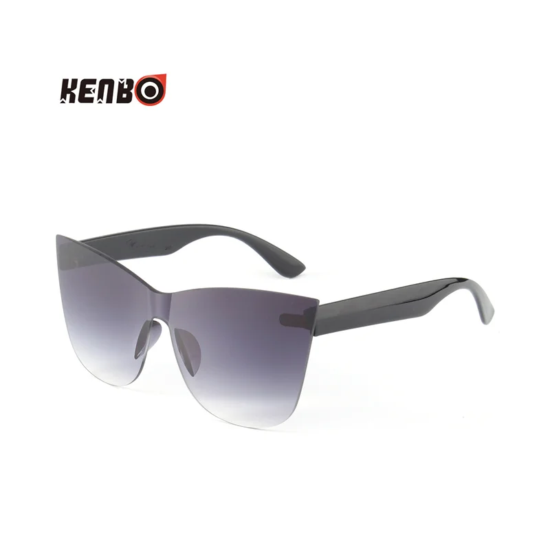 

Kenbo Fashion One Piece Rimless Cat Eye Sunglasses Women Trendy Ladies Mirror Shades Sun Glasses Framless Eyewear UV400