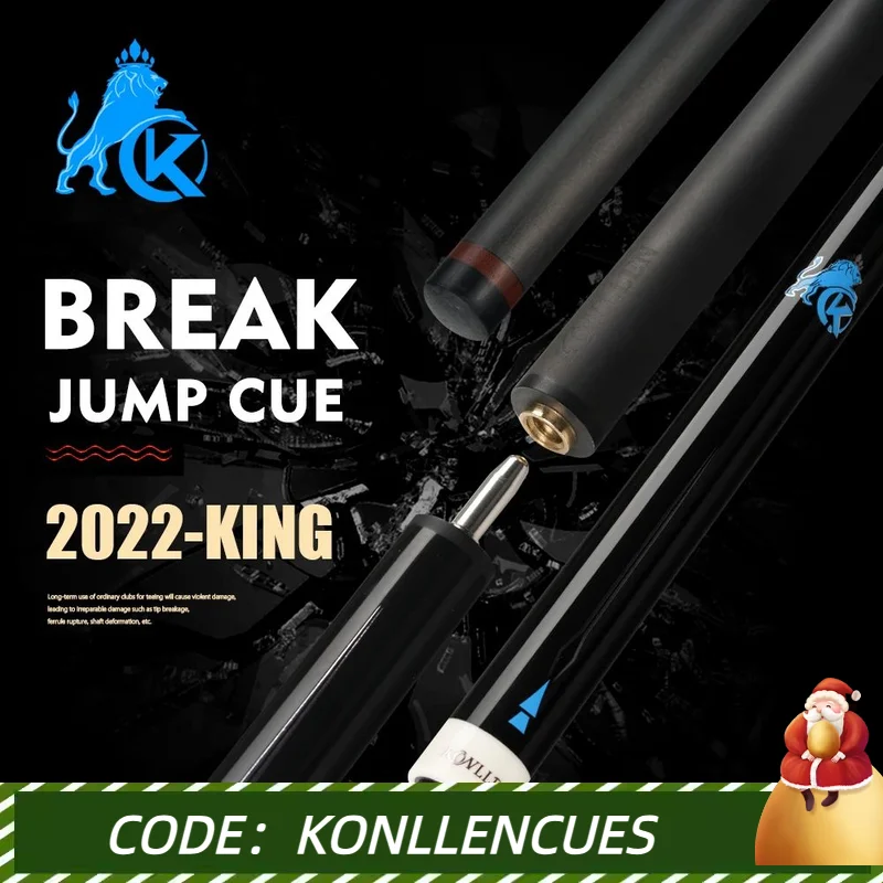 KONLLEN Cue 3 Pieces Punch Jump Cue Carbon Fiber Black Technology 12.9mm Uniloc Joint Professional Break Jump Cue Break Stick