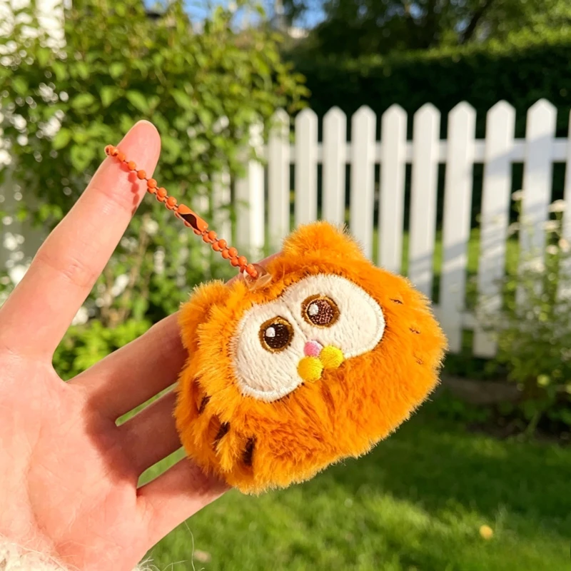 

Garfield cartoon cute plush doll keychain kawaii cat head figure pendant backpack accessory anime merchandise wholesale