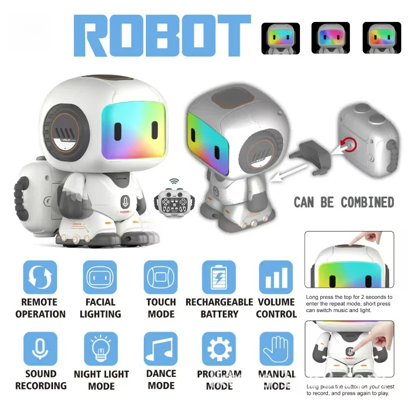 The new hot-selling intelligent touch robot records, dances, sings and interacts with children to teach early story machine toys