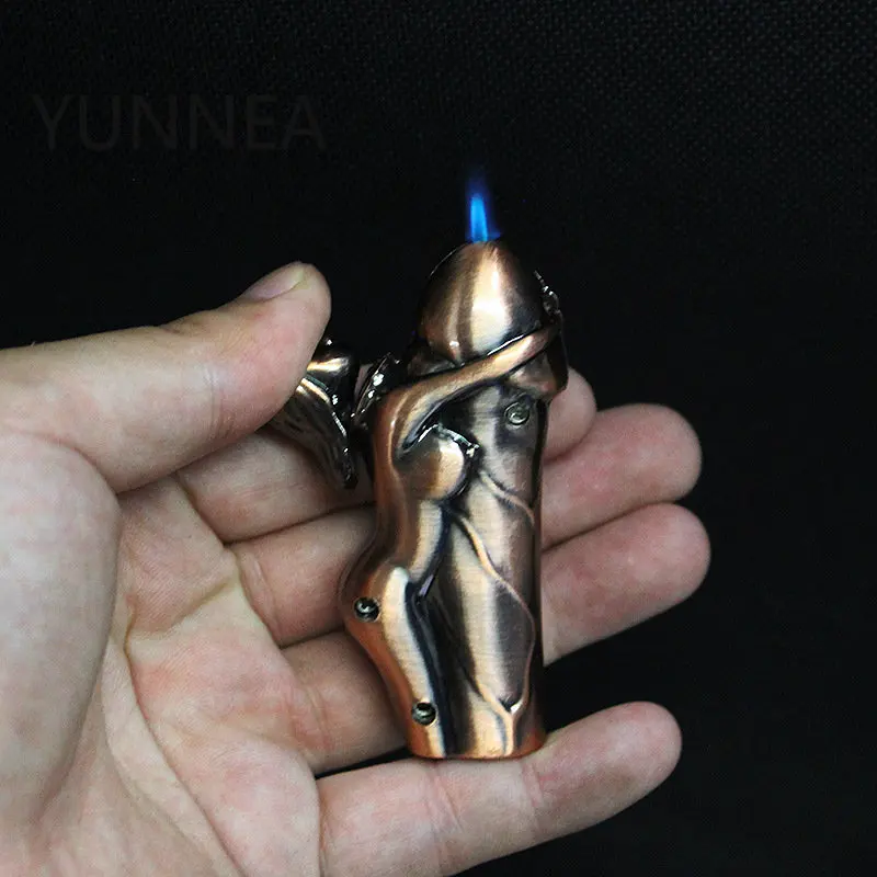 EDC Creative Sword Turbo Bronze Lighter Compact Jet Butane Gas Windproof Cigarette Accessories Inflated No Gas Gadgets for Man