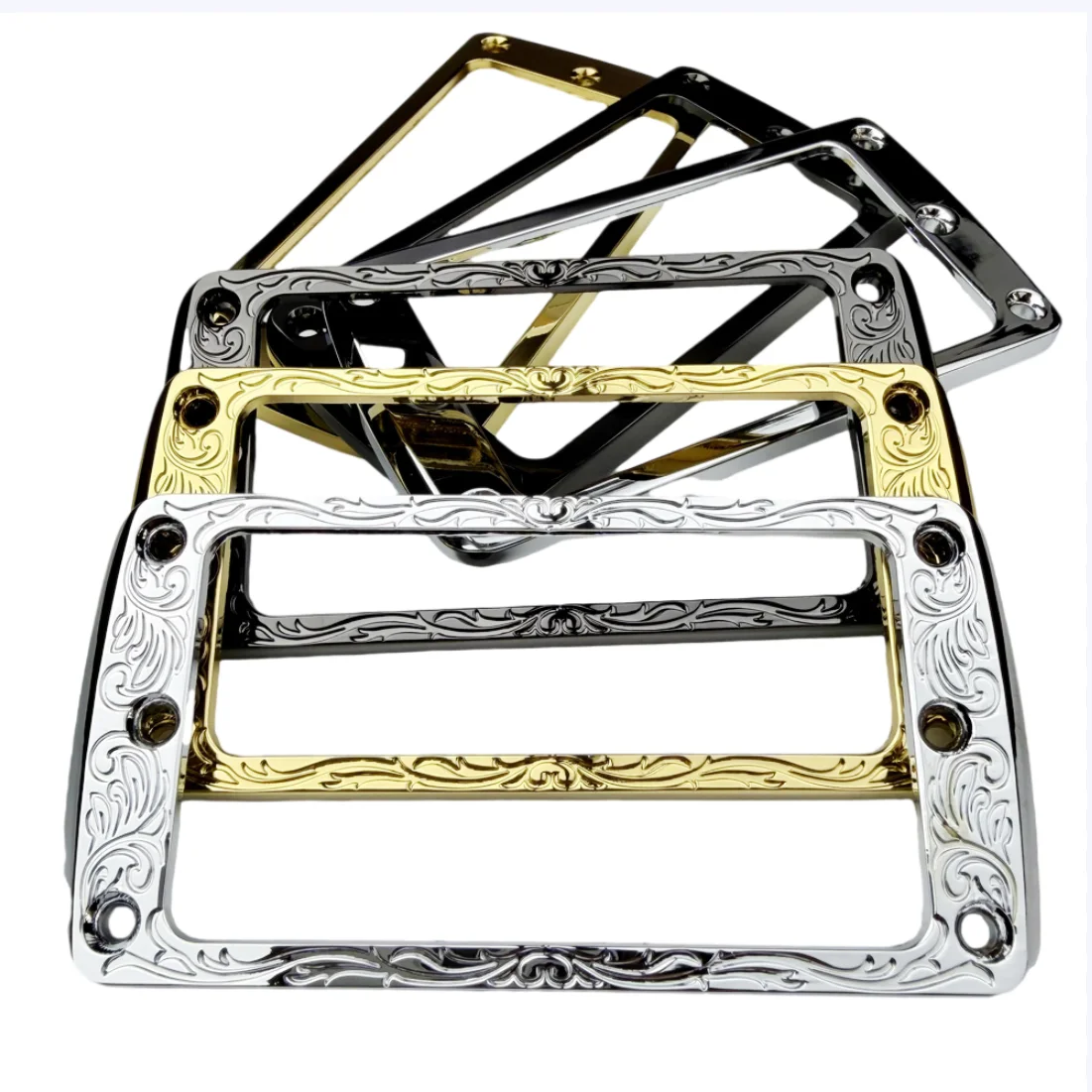 2pcs Flat Metal Humbucker Pickup Mounting Ring Bridge Neck Pickups Cover Frame Replacement Part for Electric Guitar Accessories