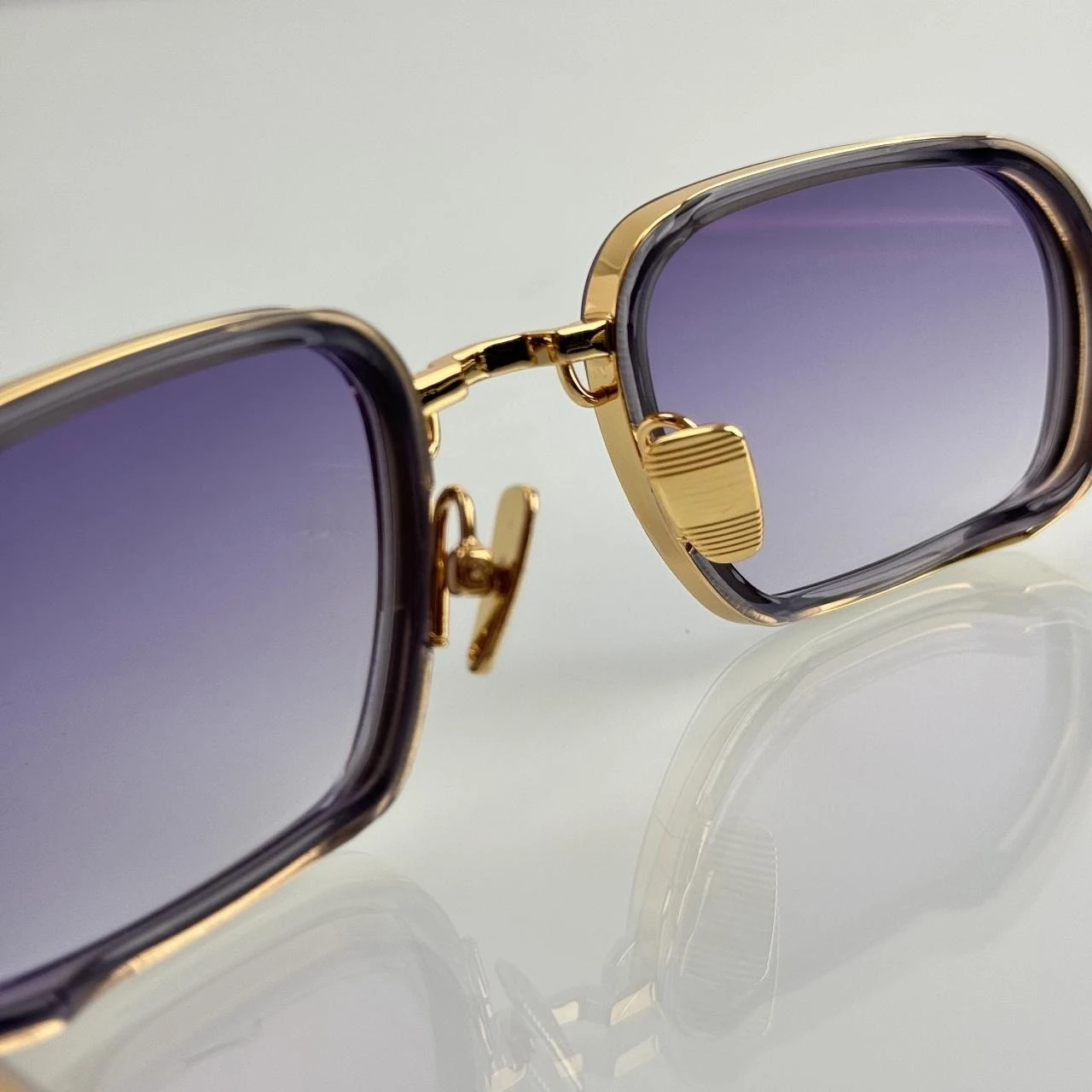 Classic Rectangular Combination Frame Sunglasses Metal Acetate Frame UV400 Leisure Vintage Style Unisex Eyewear With Case