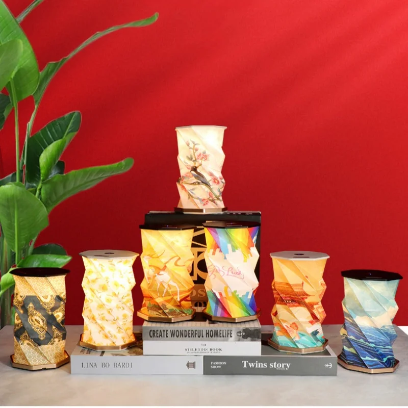 Foldable Table Lamp Touch Dimmable LED Portable Lantern Light USB Rechargeable Tent Read Bedroom Bedside Lantern Night Light