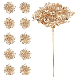 1/3/5Pcs Gold Artificial Hydrangea Flowers Heads Fake Flowers Ornament for Home Decor Christmas Decoration New Year Accessories