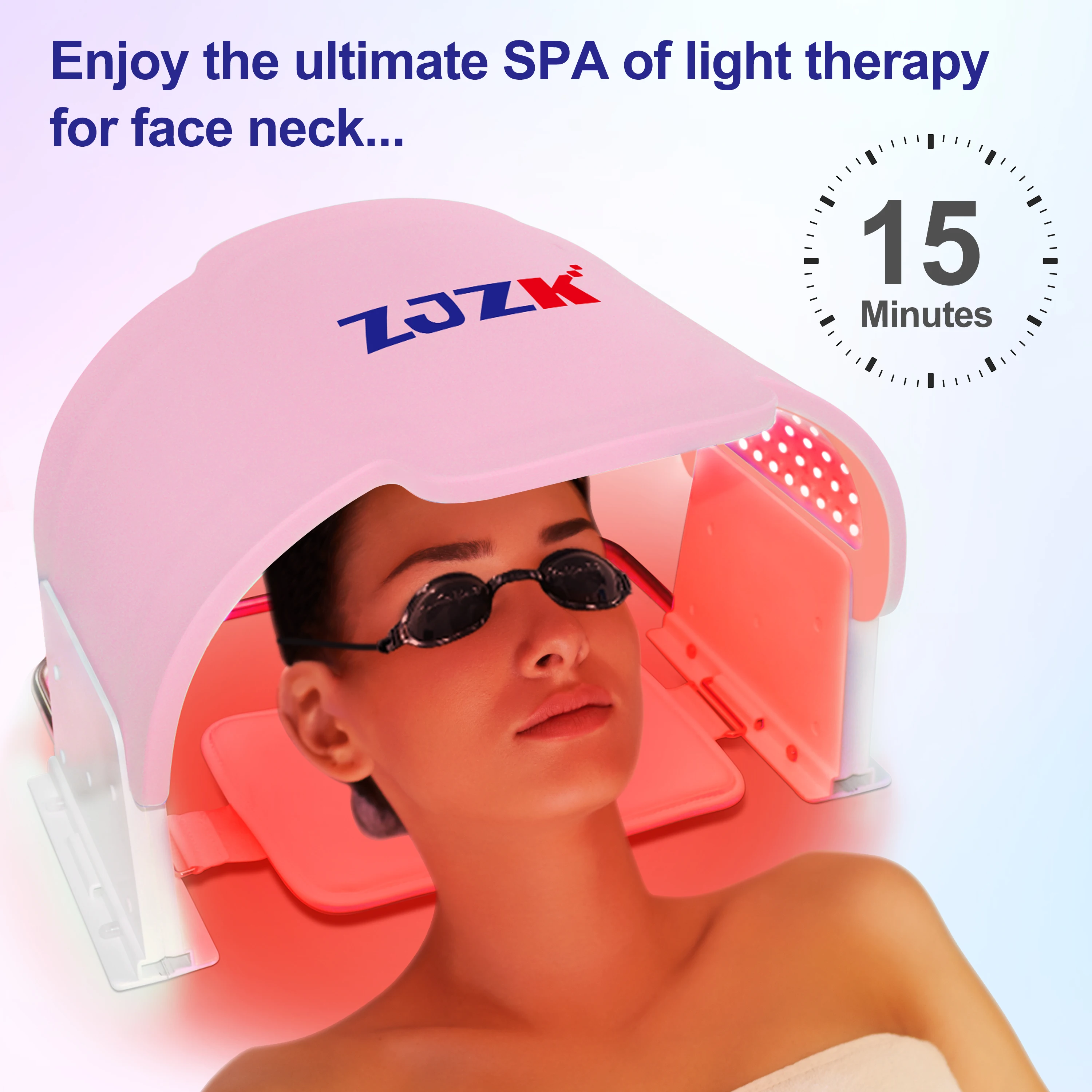 

ZJZK Lg Mask Led Face & Neck 660nmx330chips Red Light Therapy 850nmx330chips+940nmx330chips For Face Acne Scars Blemishes