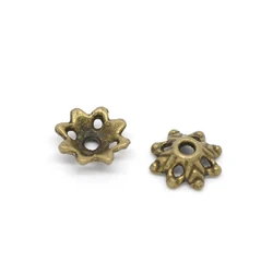 DoreenBeads DIY Making Earrings Jewelry Beads Caps Flower Antique Bronze Color Findings（Fits 14mm-15mm Beads) 8mm x 3mm,150PCs