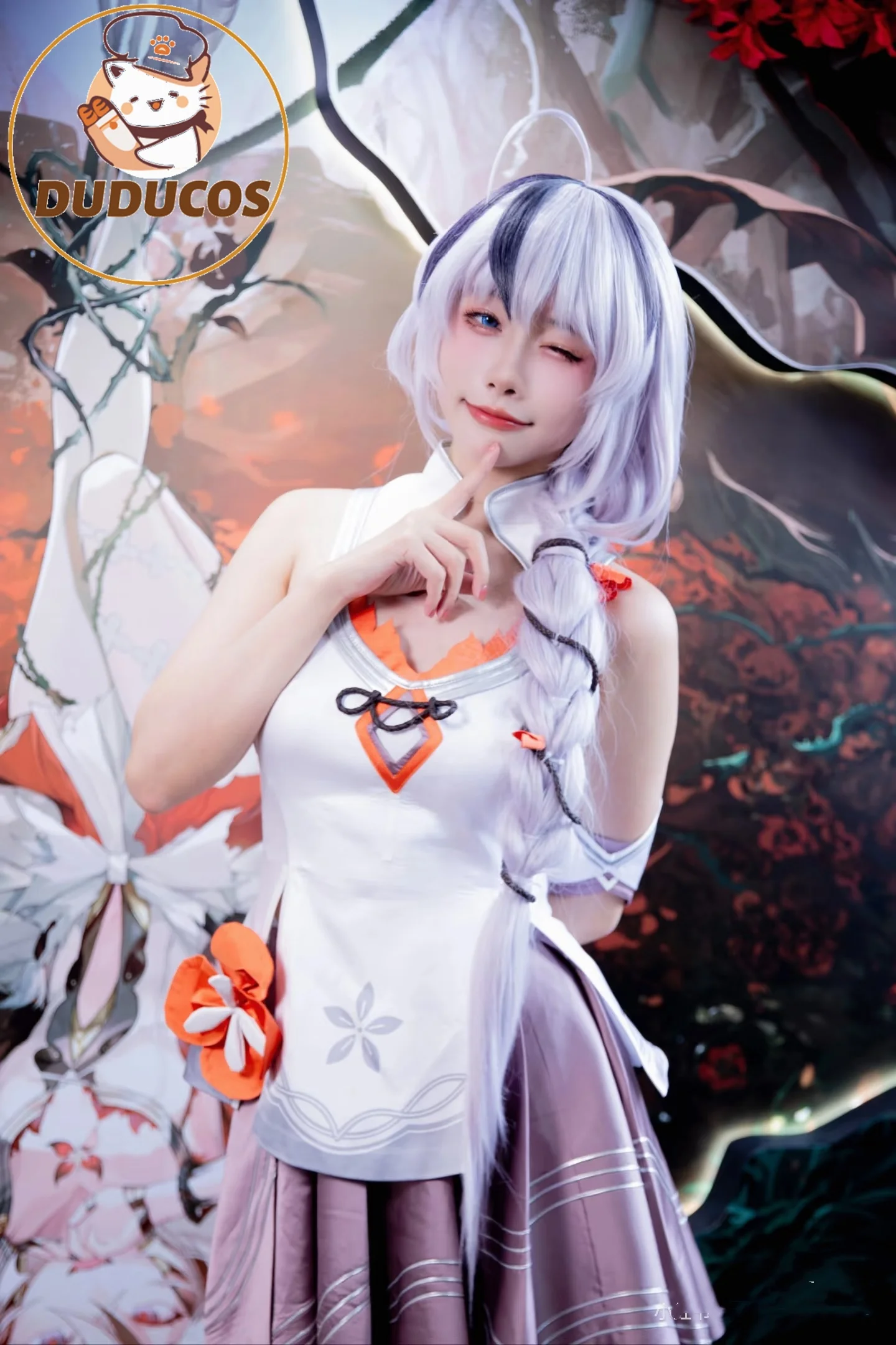 

DUDU-SR Game Wuthering Waves WuWa Camellya Косплей Костюм Платье Карнавал Хэллоуин Комикс Ролевая игра Униформа Парик