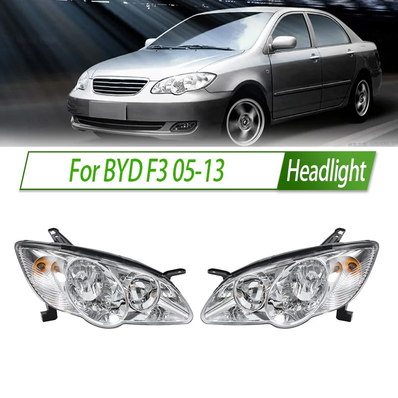 

For BYD F3 05-13 Halogen Headlight Assembly OEM Style Front Headlamp Bulb Socket Plug & Play Replacement