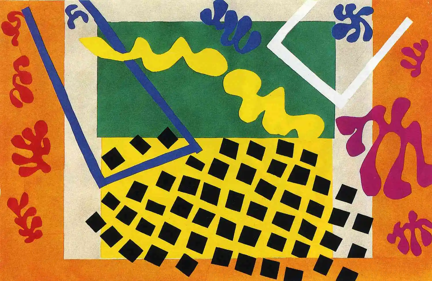 100% handmade famous oil painting on canvas wall decor,Cut outs by Henri Matisse,Free Shipping,High Quality