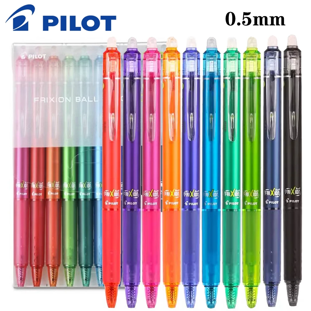 10colors Japan Pilot Erasable Gel Pen Set Ballpoint Pens Rod 0.5mm Refills Colors Ink Stationery School Office Writing Supplies