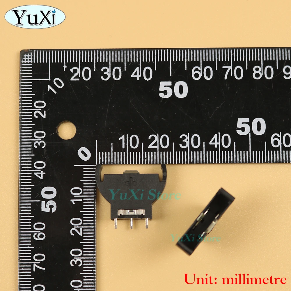 CR2032 3V Half Round Cell Coin Battery Socket Holder Case Module Battery Box Vertical Inline 3 Pin BS-5 Plastic Battery Holder