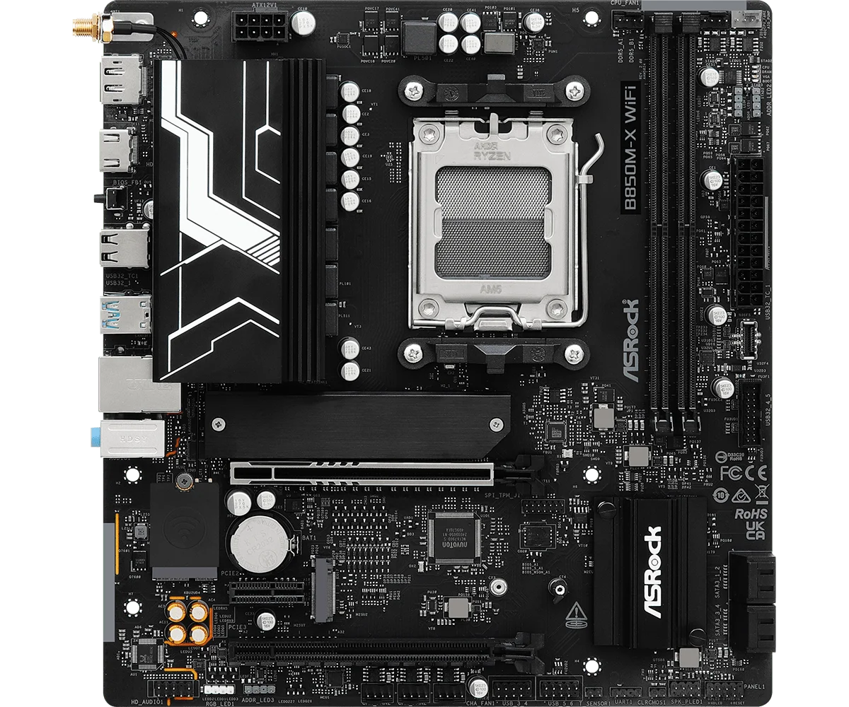 ASROCK B850M-X WIFI R2.0 AM5 Motherboard Support R7 9800X3D R5 7500F R5 8600G R9 9950X R3 RO 8300GE CPU DDR5 M.2 Micro ATX