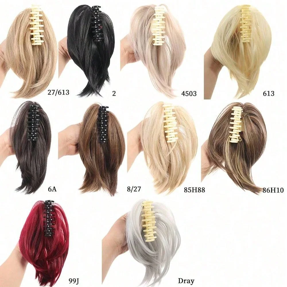 Claw Chignon Messy Hair Bun Synthetic Hairpieces for Women Girls Clip in Hair Extensions Short Straight Scrunchies Updo Bun