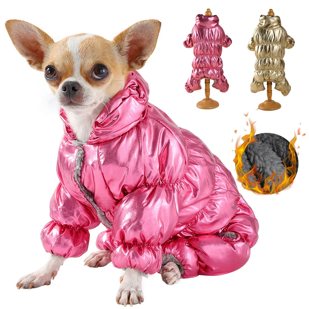 Hundeoverall für wasserdichte Welpenoveralls für kleine und mittelgroße Hunde, Mantel für den Winter, warme Fleece-Haustierjacke, Bulldoggen, Yorkshire-Pullover