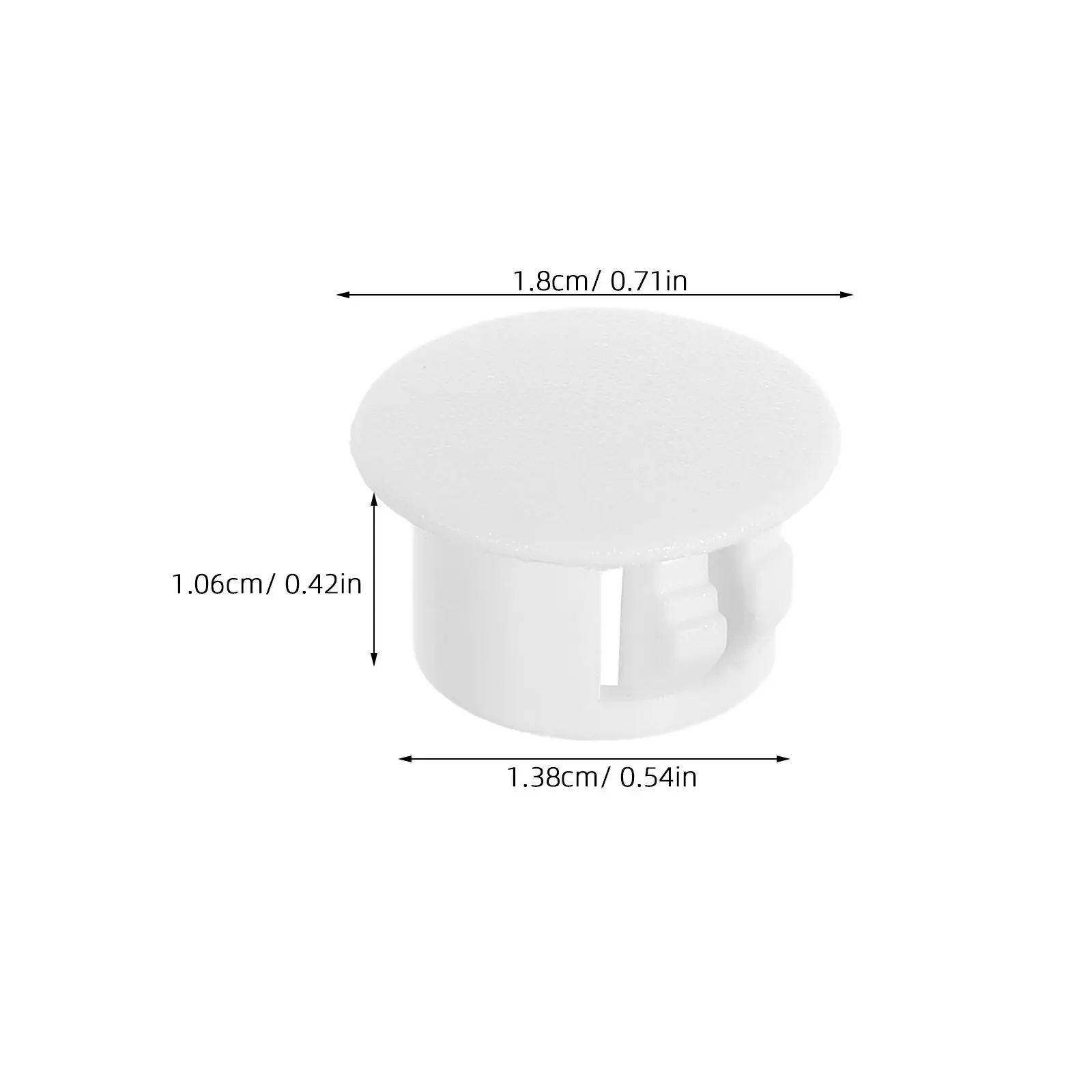 100Pcs Decorative Hole Covers Plastic Round Flush Type Snap-in Screw Caps for Furniture Cabinet Panel Hole Plugs White Plastic view 6