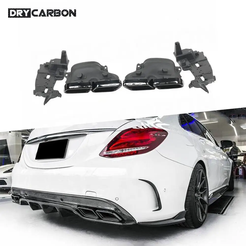 

For Mercedes Benz W205 Class C C200 C300 C260 C180 Car Stainless Steel Exhaust Muffler Tips Four Outlet Tailpipe