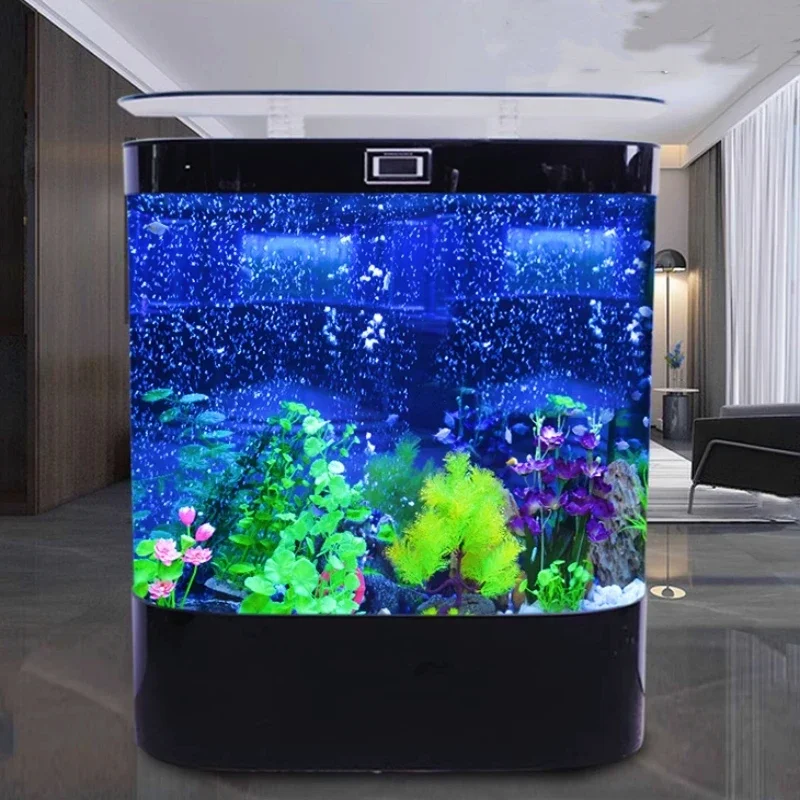 turtle tank without changing water, new large fish tank with filter, office living room, household luxury aquarium landscape.