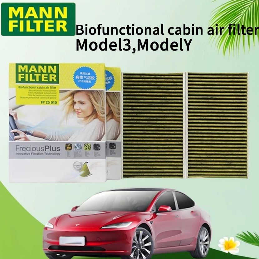 

MANN FILTER FP25015 Cabin Air Filter For TESLA MOTORS Model 3 06.2018- Model Y 01.2021- 110768100A 110768100B 110768100C