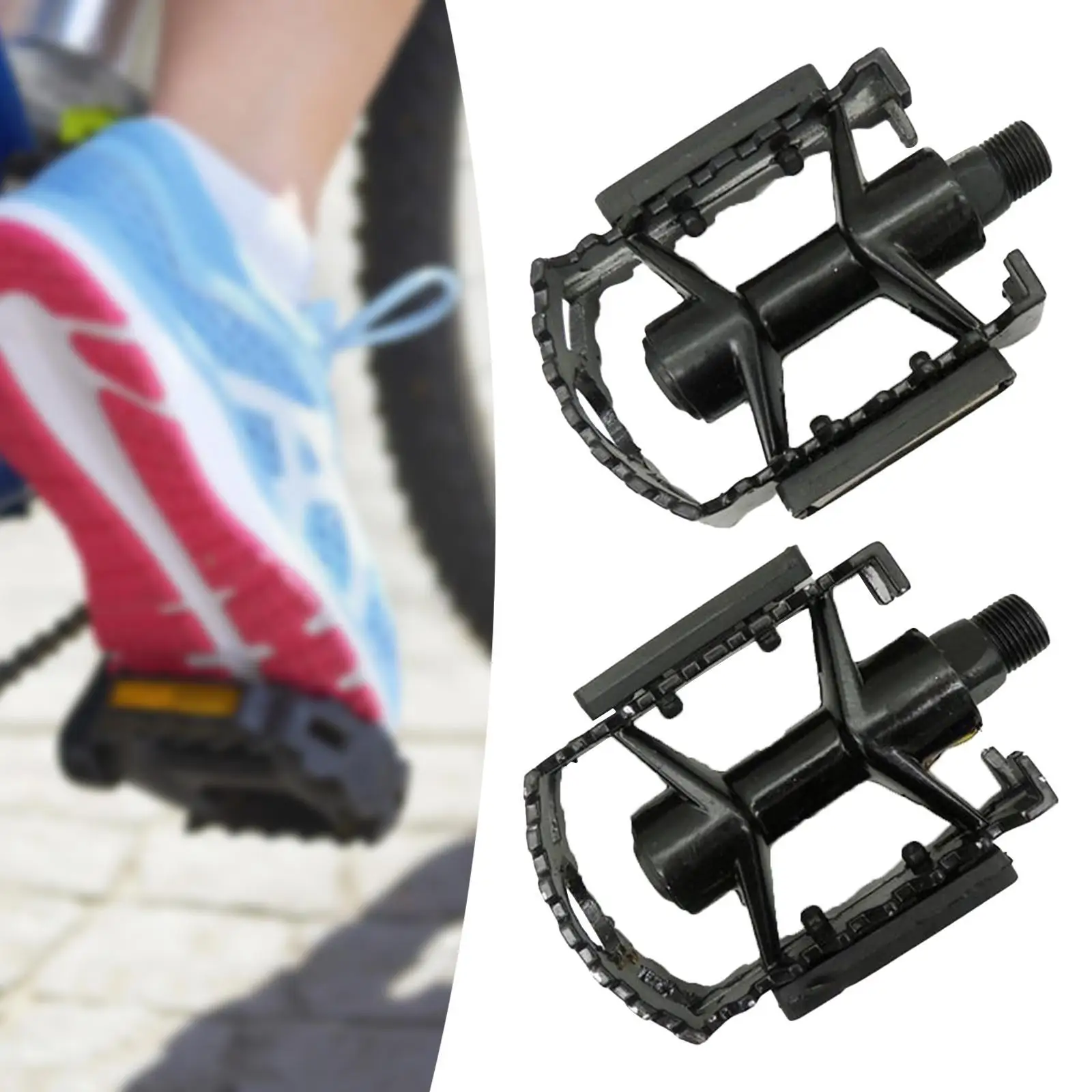 Bicycle Pedals Wide Flat Pedals Ultralight Premium Sturdy Hollow Out Bike Platform Pedals for Mountain Bikes, BMX