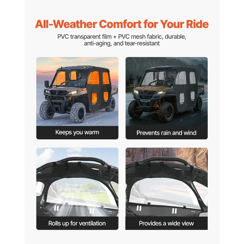 حاوية كابينة UTV للأبواب العلوية بسحاب لـ Can-Am Maverick X3 بمقعدين 2017-2025