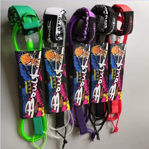 8 ft 7mm TPU foot leash surfboard foot rope 6ft -12ft colorful Bouck surf leash