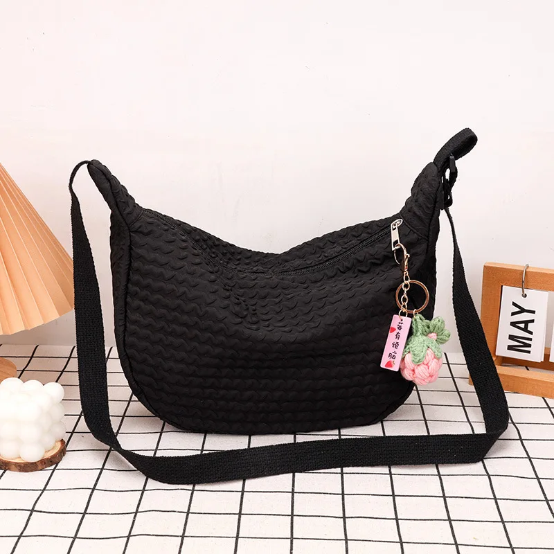 

Модные сумки на плечо с объемным цветком и облаком, простые плиссированные женские холщовые сумки через плечо, женские сумки на ремне, новинка 2023 года