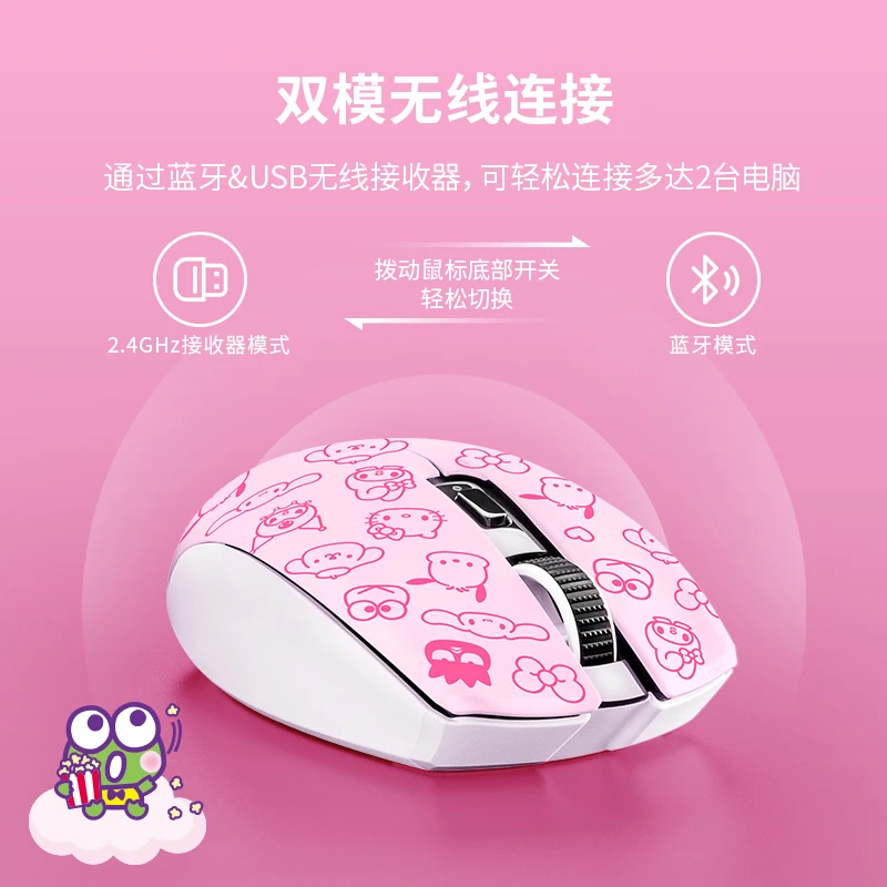 Imagem -03 - Razer-sanrio Hello Kitty Mouse para Jogos sem Fio Edição Limitada Familiar