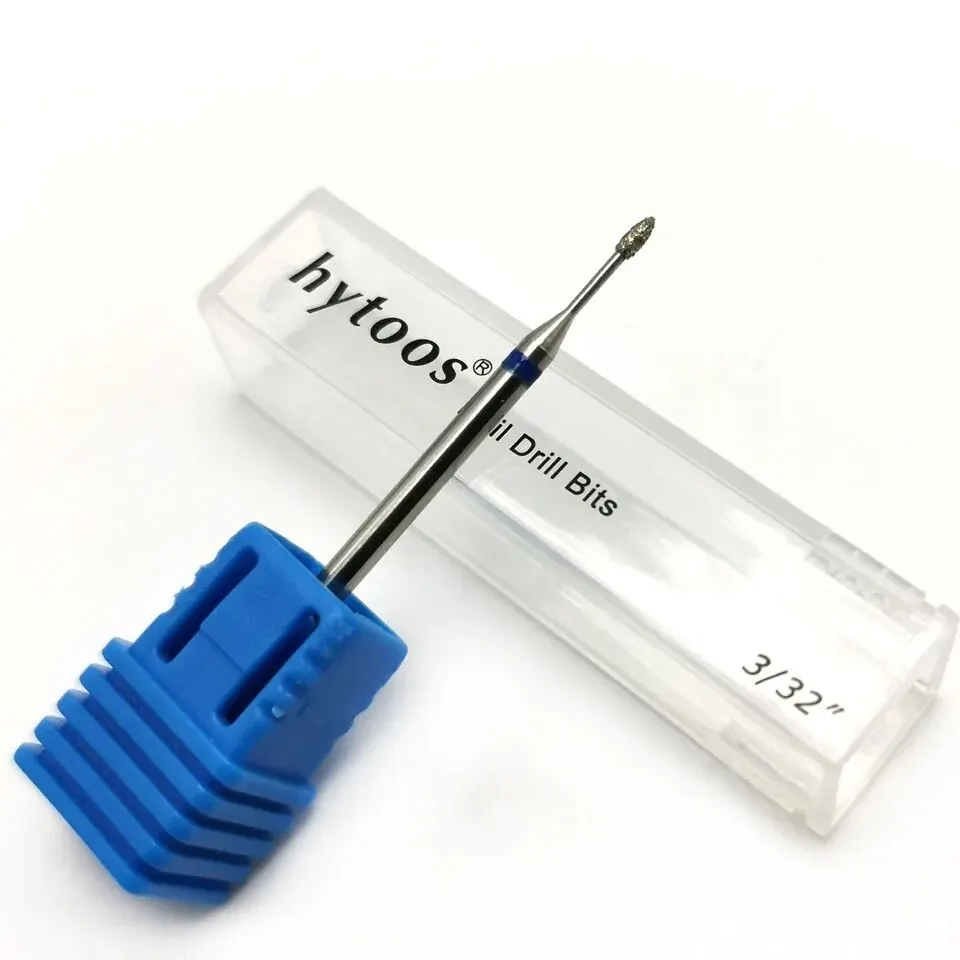 HYTOOS foret à ongles diamant russe, bavure à cuticules en baril, fournisseur d'accessoires de forets de manucure électriques, 3.7*3.7mm