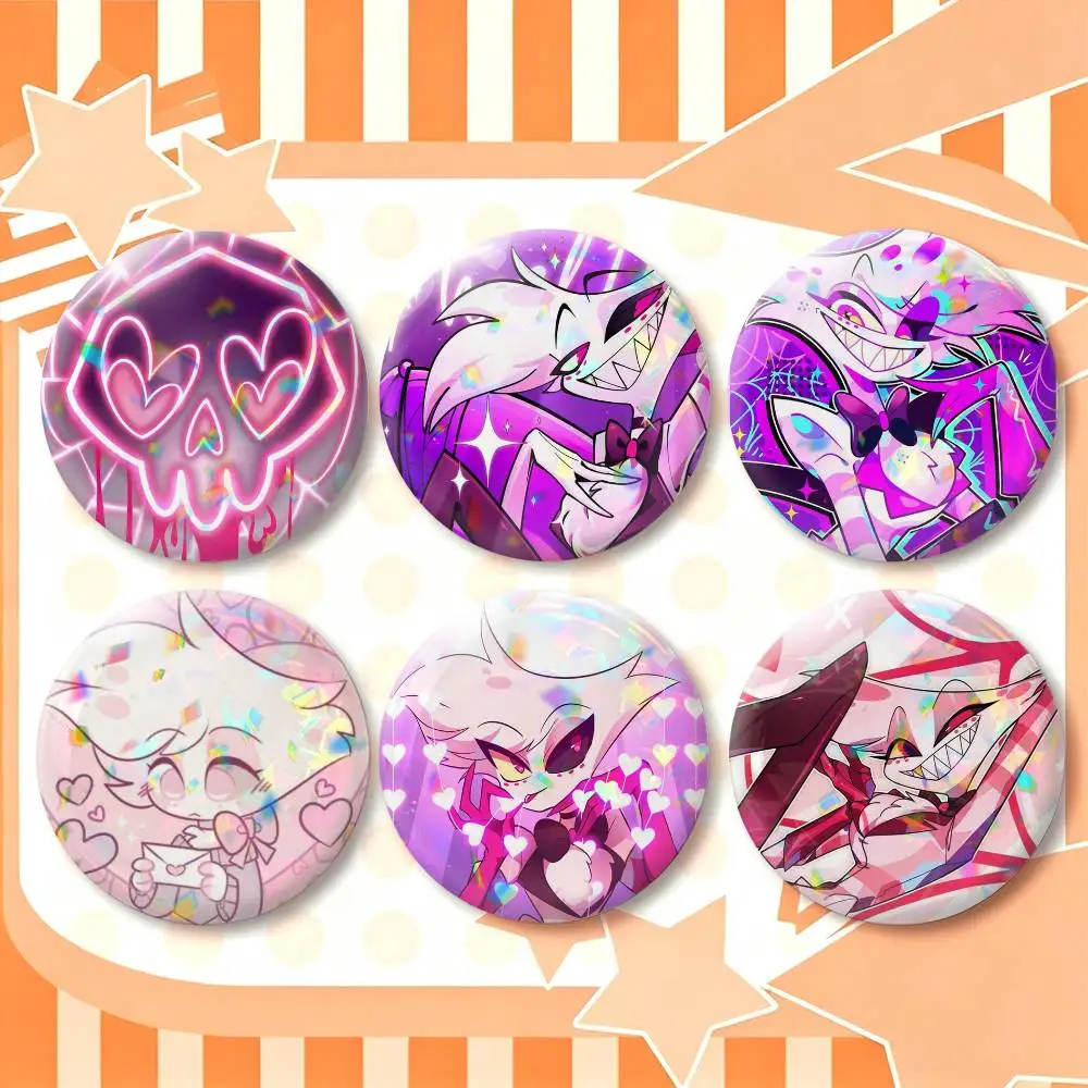 Angel Dust H-Hazbin H-Hotel  25mm 32mm 44mm 58mm 75mm Brooches Badges Pins for Accessories Gift
